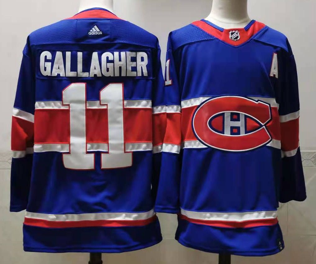 Men Montreal Canadiens #11 Gallagher Blue Throwback Authentic Stitched 2020 Adidias NHL Jersey->nfl dust mask->Sports Accessory